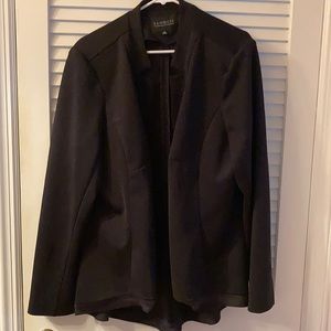 Black ELOQUII blazer, sz 22, neoprene, raw hem